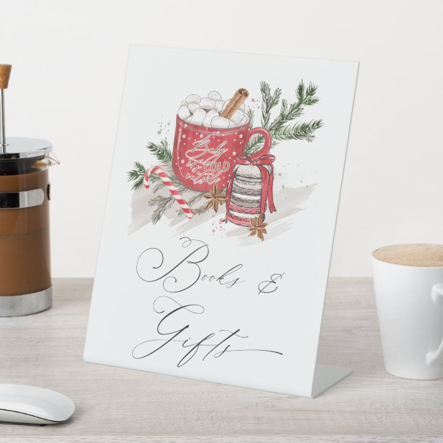 Signe De Table Livres et cadeaux Baby shower d'hiver (In SItu)