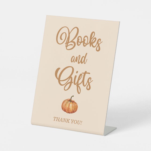 Signe De Table Livres et cadeaux Citrouilles d'automne (Recto)