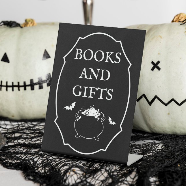 Signe De Table Livres et cadeaux de Baby shower Halloween (Créateur téléchargé)