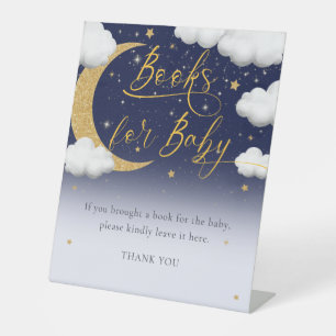 Signe De Table Livres pour bébé Baby Shower Over the Moon