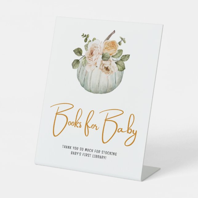 Signe De Table Livres Pour Bébé Petit Citrouille Baby shower Auto (Recto)