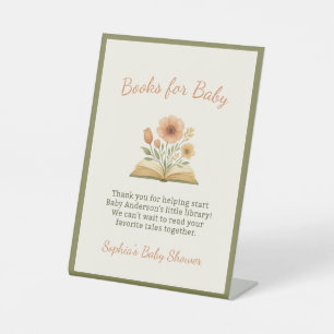 Signe De Table Livres pour bébé Wildflower aquarelle Baby Shower