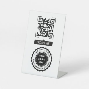 Signe De Table Logo de code QR personnalisé Texte Entreprise mode