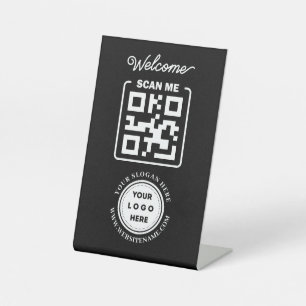 Signe De Table Logo de code QR personnalisé Texte Entreprise mode