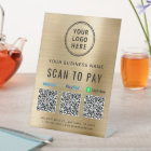 Logo de paiement par code QR or