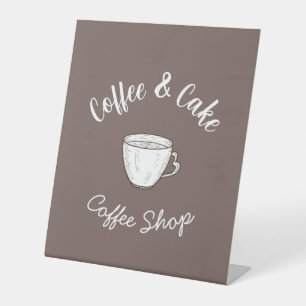 Signe De Table Logo de petit cottage de café
