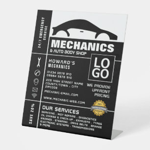 Signe De Table Logo de voiture, mécanique automobile et réparatio