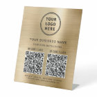 Logo d'entreprise 2 codes QR Or