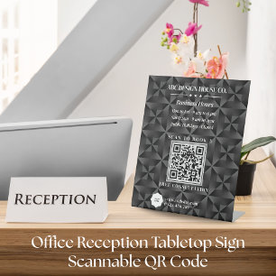 Signe De Table Logo d'entreprise 3D Urban Black Gradient Code QR