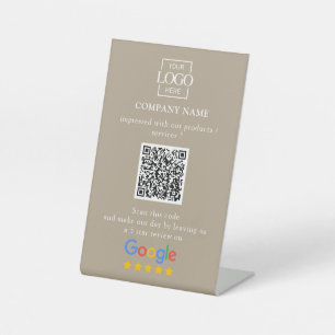 Signe De Table Logo d'entreprise de code QR de critiques Google p
