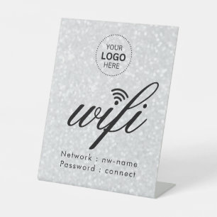 Signe De Table Logo d'entreprise du code de mot de passe WiFi