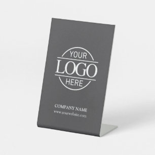 Signe De Table Logo d'entreprise minimaliste Gris