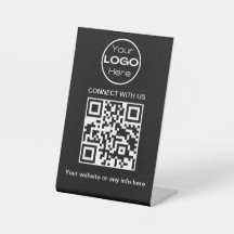 Logo d'entreprise minimaliste noir et code QR
