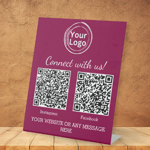 Signe De Table Logo d'entreprise minimaliste rose magenta Deux co