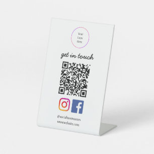 Signe De Table Logo d'entreprise   Modèle de code QR moderne