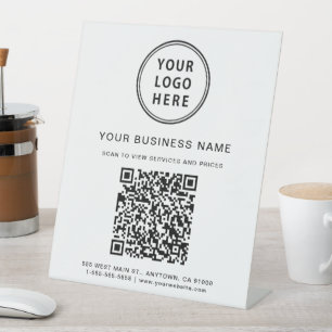 Signe De Table Logo d'entreprise moderne Code QR