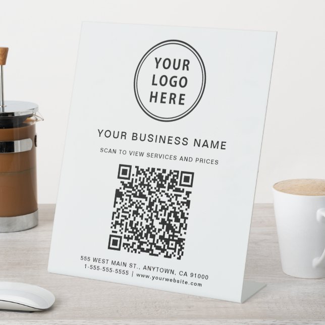 Signe De Table Logo d'entreprise moderne Code QR (In SItu)