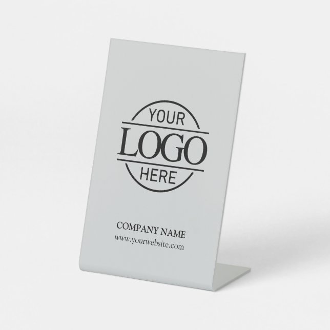 Signe De Table Logo d'entreprise moderne en gris clair (Recto)