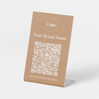 Signe De Table Logo d'entreprise personnalisé minimaliste et code