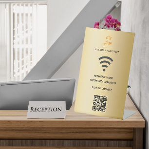 Signe De Table Logo d'entreprise Wifi qr code scan pour connecter