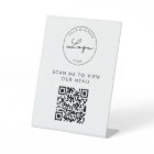 Logo du menu sans contact du code QR minimaliste b