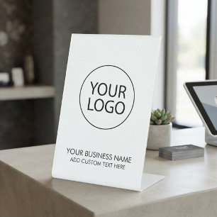 Signe De Table Logo et Texte d'Entreprise Professionnel Violet