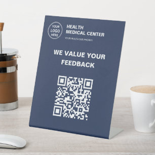 Signe De Table Logo personnalisé QR Code Clinique Médicale Santé