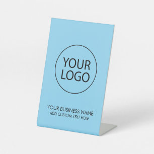 Signe De Table Logo professionnel et texte Entreprise Bleu