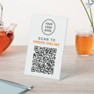 Signe De Table Logo QR Code Scan Pour Commander Restaurant Café