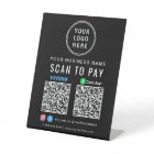Logo Scan to Pay CashApp Venmo Codes QR Noir