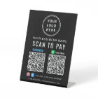 Logo Scan to Pay CashApp Venmo Codes QR Noir