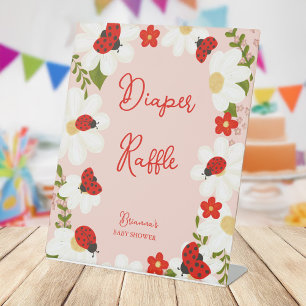 Signe De Table Love bug ladybug daisies baby shower diaper tomett