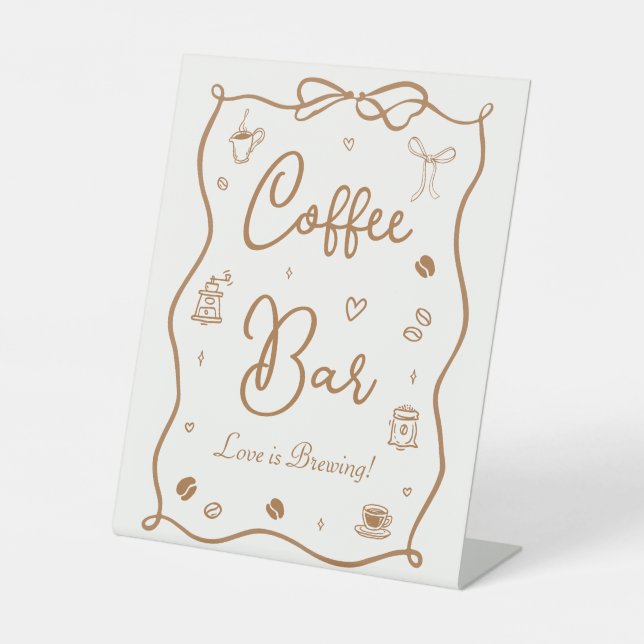 Signe De Table Love is Brewing Bridal Shower Coffee Bar (Recto)