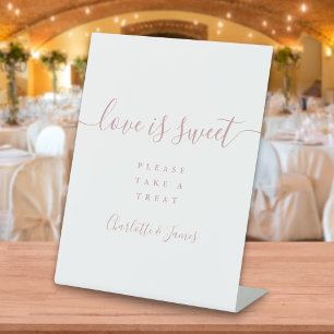 Signe De Table Love Is Sweet Dusty Rose Signature Écriture Favor