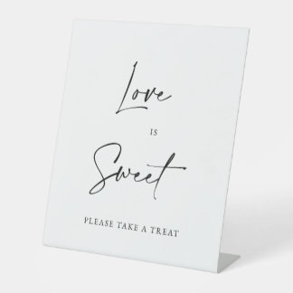 Signe De Table Love Is Sweet Wedding Dessert Bar Sign Minimalist 