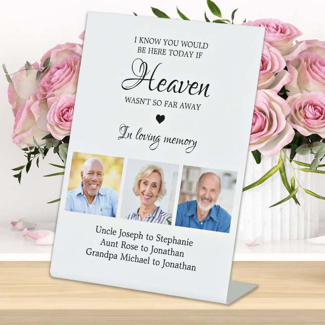 Signe De Table Love Memory 3 Photo Collage Mariage commémoratif (Créateur téléchargé)