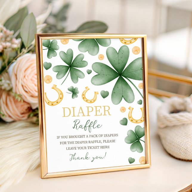 Signe De Table Lucky Charm 8x10 Diaper Raffle Table Sign (Créateur téléchargé)
