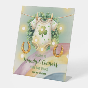 Signe De Table Lucky Charm Shamrock et Baby shower Rainbow