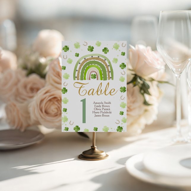 Signe De Table Lucky Charm Shamrock Table Number (Créateur téléchargé)