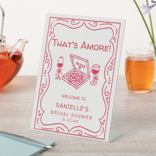 Signe De Table Lunch de mariage That's Amore fantaisiste dessiné 