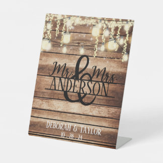 Signe De Table M. et Mme Custom Rustic Mariage