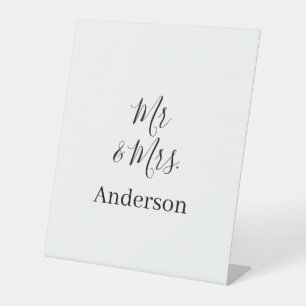 Signe De Table M. & Mme ajouter nom de famille date année mariage