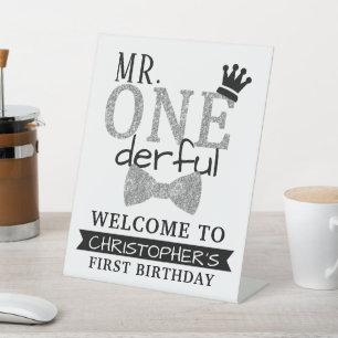 Signe De Table M. ONEderful 1er anniversaire Bienvenue