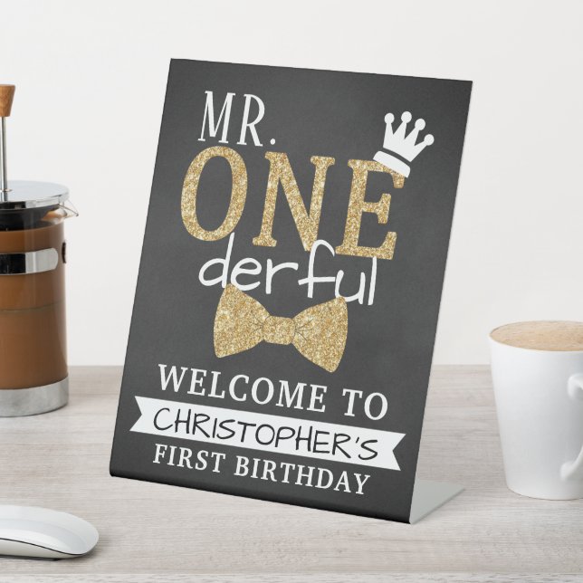 Signe De Table M. ONEderful 1er anniversaire Bienvenue (In SItu)