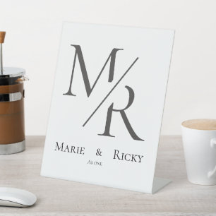 Signe De Table M & R Nos Initiales Monogramme