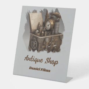 Signe De Table Machine à temps Steampunk - Vintage coffre au trés