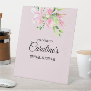 Signe De Table Magnifique douche de mariée aquarelle rose élégant