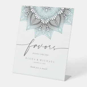 Signe De Table Mandala Lace Faveurs de Mariage Lt. Bleu ID968