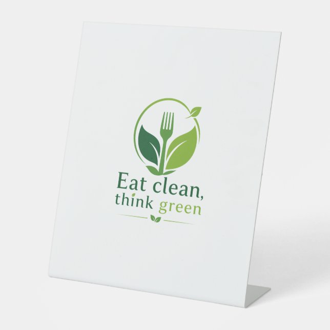 Signe De Table Manger sain, penser vert (Recto)