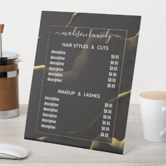 Signe De Table Maquillage des cheveux Noir Enky Abstrait Alcool V